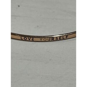 Love Yourself Bangle Bracelet Rose Gold‎ Tone Inspirational Jewelry